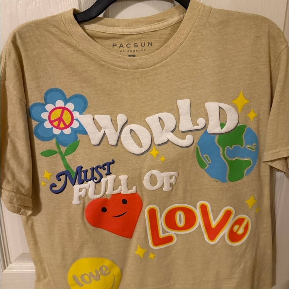 PacSun Tan Cropped Graphic T-Shirt